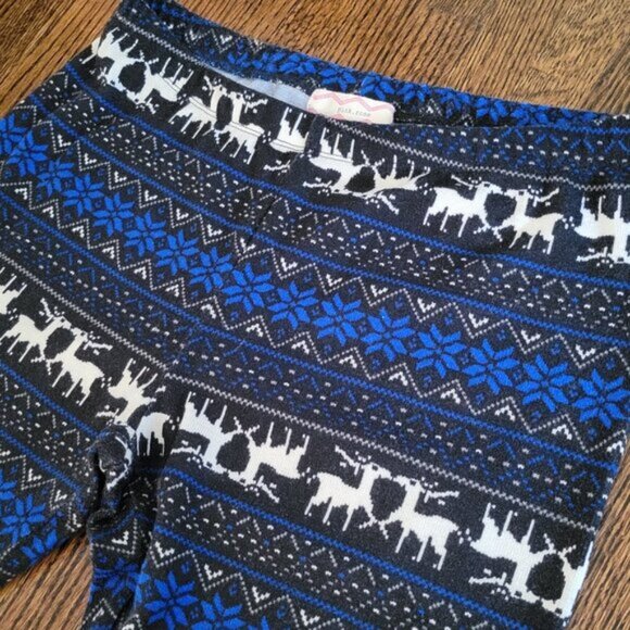 Pink Rose Holiday Tights Reindeer Print Leggings Women's Size Medium - Picture 3 of 10